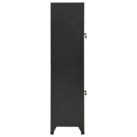 Lockerkast 38x45x180 cm staal antracietkleurig 4