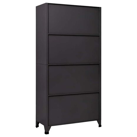 Lockerkast 90x45x180 cm staal antracietkleurig en rood 4