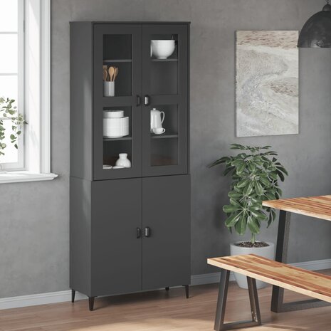 Opzetkast VIKEN bewerkt hout antracietgrijs 3