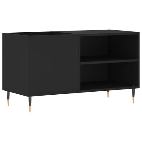 Platenkast 85x38x48 cm bewerkt hout zwart 2