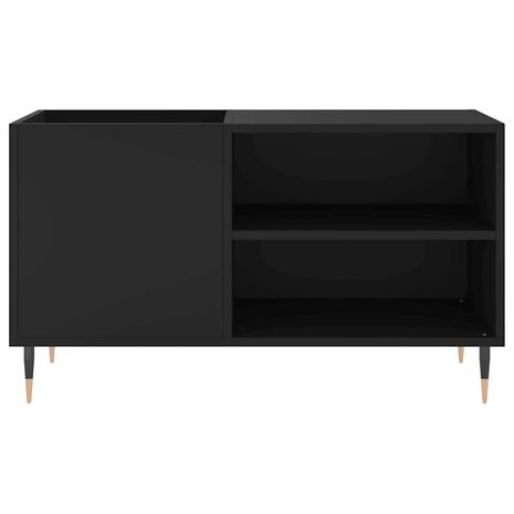 Platenkast 85x38x48 cm bewerkt hout zwart 4