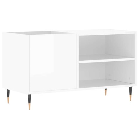Platenkast 85x38x48 cm bewerkt hout hoogglans wit 2