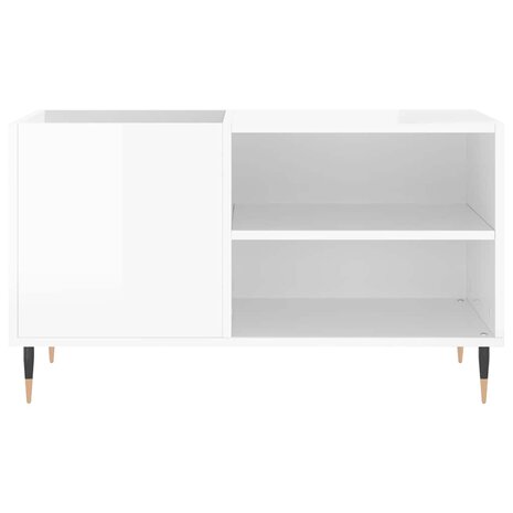 Platenkast 85x38x48 cm bewerkt hout hoogglans wit 4