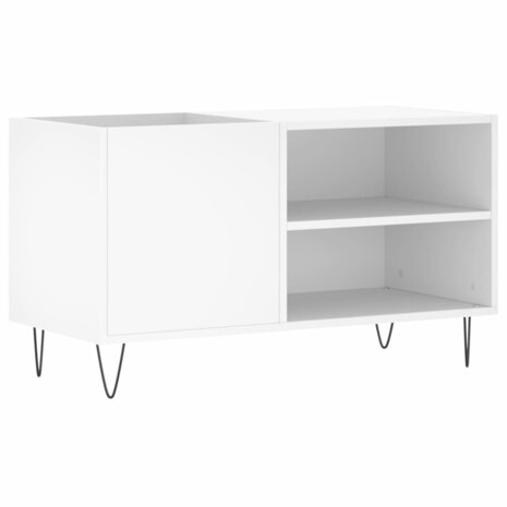 Platenkast 85x38x48 cm bewerkt hout wit 2