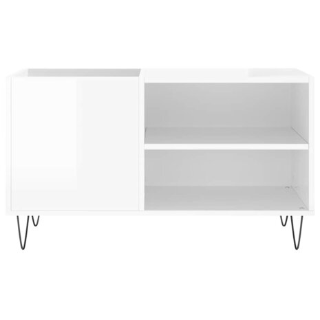 Platenkast 85x38x48 cm bewerkt hout hoogglans wit 4