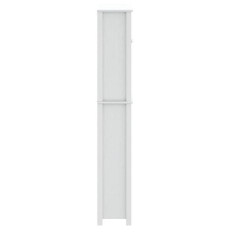 Wasmachinekast BERG 76x27x164,5 cm massief hout wit 5