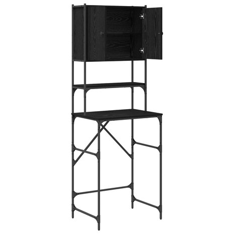 Wasmachinekast Zwart 0ak 68 x 48,5 x 194 cm Bewerkt hout 5