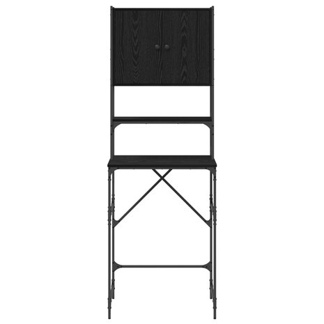 Wasmachinekast Zwart 0ak 68 x 48,5 x 194 cm Bewerkt hout 6