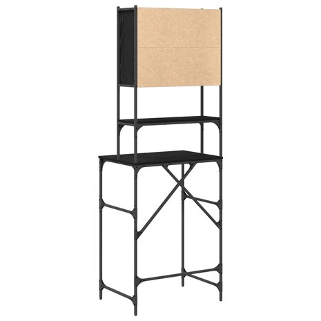 Wasmachinekast Zwart 0ak 68 x 48,5 x 194 cm Bewerkt hout 8