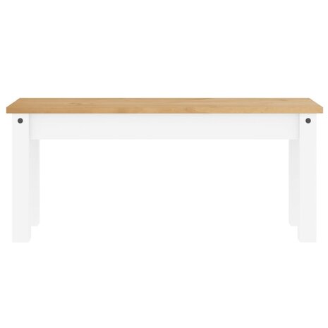 Eetkamerbank PANAMA 105x30x45 cm massief grenenhout wit 4