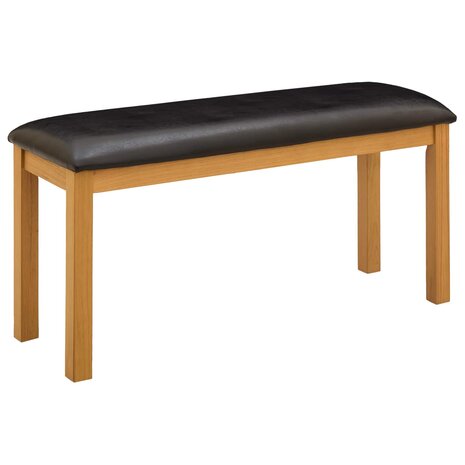 Eetbank 95 x 32 x 45 cm Massief Eikenhout Zwart 2