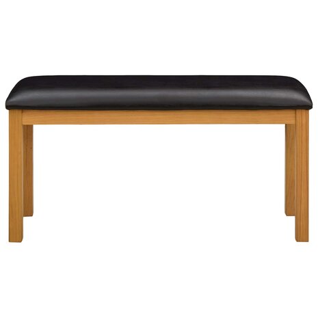 Eetbank 95 x 32 x 45 cm Massief Eikenhout Zwart 3
