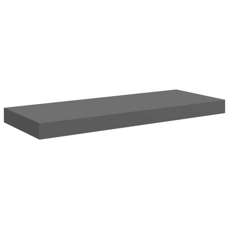 Wandschap zwevend 60x23,5x3,8 cm MDF hoogglans grijs 2