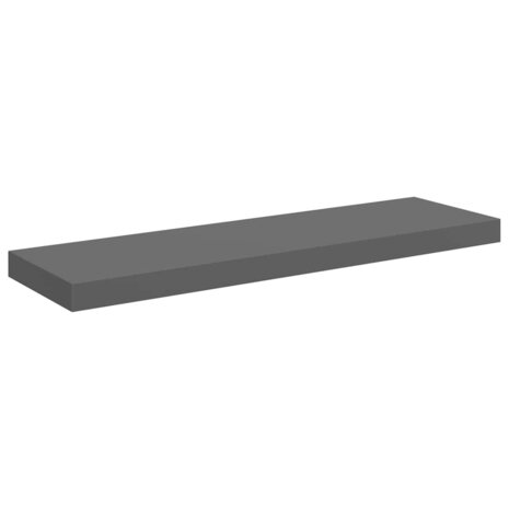 Wandschap zwevend 80x23,5x3,8 cm MDF hoogglans grijs 2