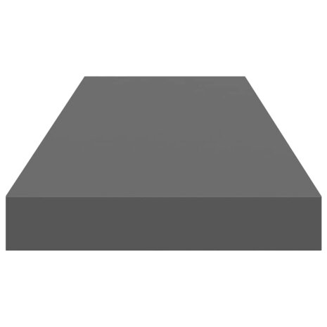 Wandschap zwevend 80x23,5x3,8 cm MDF hoogglans grijs 7