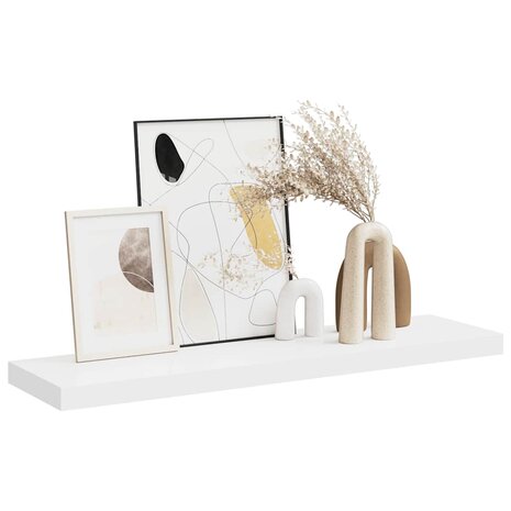 Wandschap zwevend 90x23,5x3,8 cm MDF wit 5
