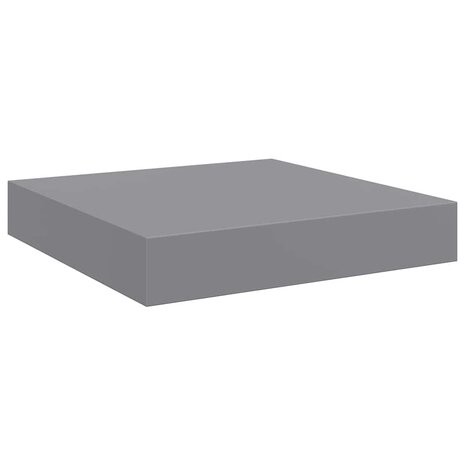 Wandschappen zwevend 2 st 23x23,5x3,8 cm MDF grijs 6