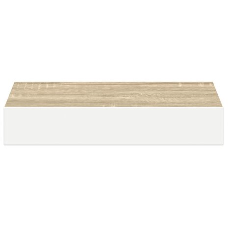 Wandschap zwevend 23x23,5x3,8 cm MDF eikenkleurig en wit 6