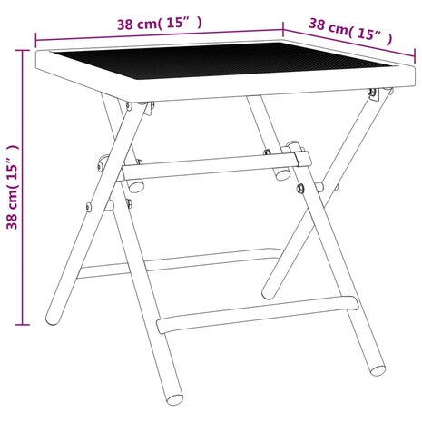 Tuintafel 38x38x38 cm staalgaas antracietkleurig 8