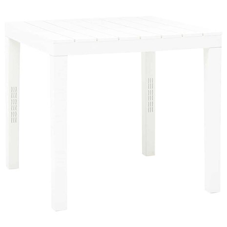 Tuintafel met 2 banken kunststof wit 4