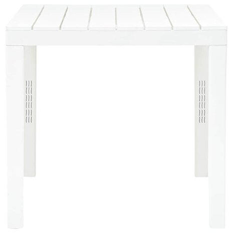 Tuintafel met 2 banken kunststof wit 5