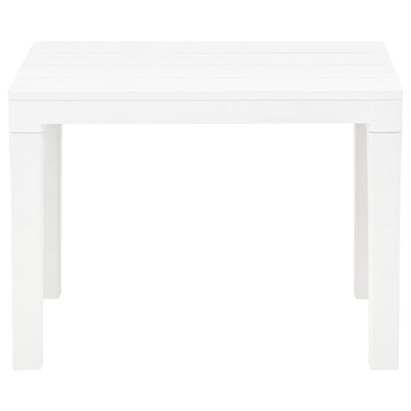 Tuintafel met 2 banken kunststof wit 8