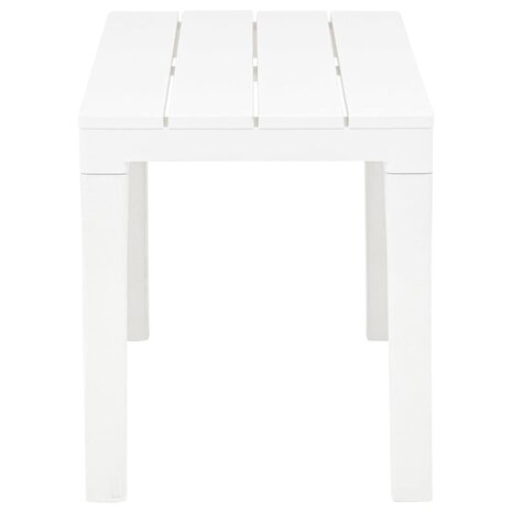 Tuintafel met 2 banken kunststof wit 9