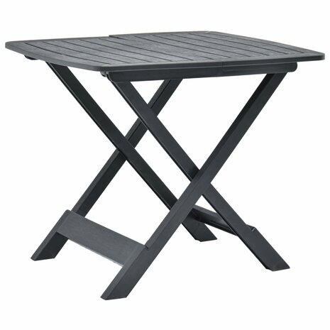 Tuintafel inklapbaar 79x72x70 cm kunststof antraciet 1