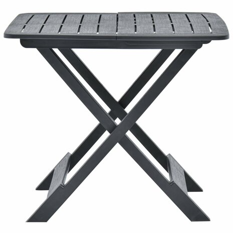 Tuintafel inklapbaar 79x72x70 cm kunststof antraciet 2