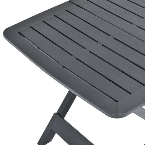 Tuintafel inklapbaar 79x72x70 cm kunststof antraciet 5
