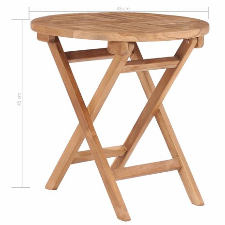 Tuintafel inklapbaar 45 cm massief teakhout 7
