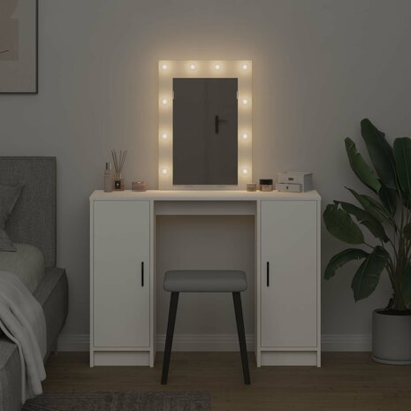 Kaptafel met opslag Wit 102 x 33 x 135 cm Bewerkt hout 4