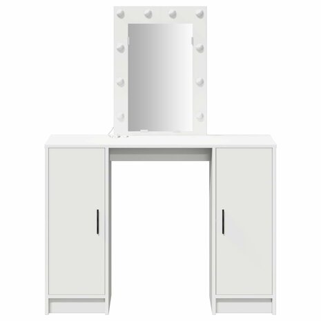 Kaptafel met opslag Wit 102 x 33 x 135 cm Bewerkt hout 6