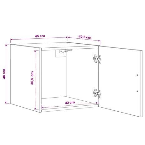 Wandkast Oud hout 45 x 42,5 x 40 cm Bewerkt hout 8