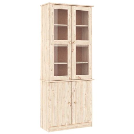 Vitrinekast ALTA 77x35x186,5 cm massief grenenhout 2