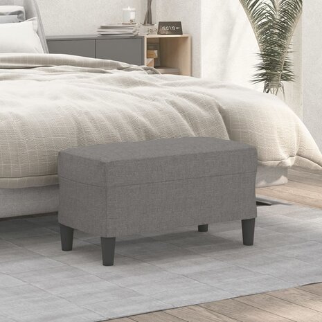 Bankje 70x35x41 cm stof donkergrijs 1