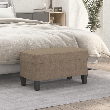 Bankje 70x35x41 cm stof taupe 1