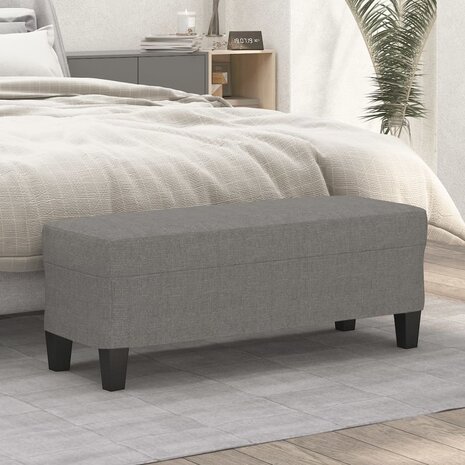 Bankje 100x35x41 cm stof donkergrijs 1