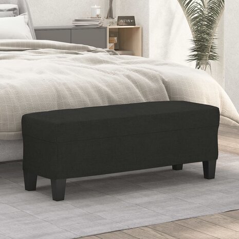 Bankje 100x35x41 cm stof zwart 1