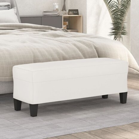 Bankje 100x35x41 cm microvezelstof beige 1