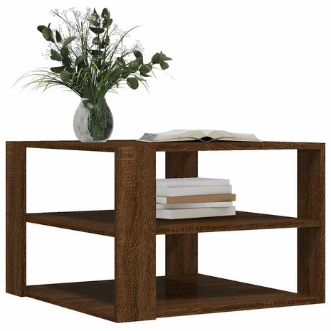 Salontafel 58x58x40 cm bewerkt hout bruin eikenkleurig 3