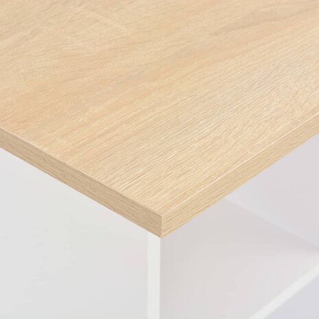 Bartafel 60x60x110 cm wit en sonoma eikenkleurig 4