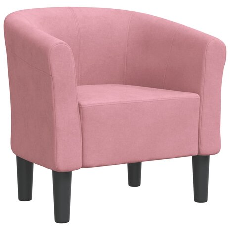 Kuipstoel fluweel roze 2