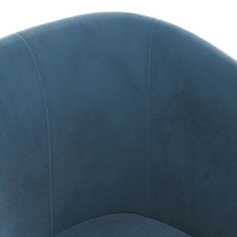 Kuipstoel met voetenbank fluweel donkerblauw 6