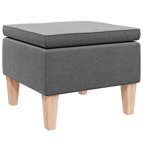 Kruk met houten poten stof donkergrijs 2