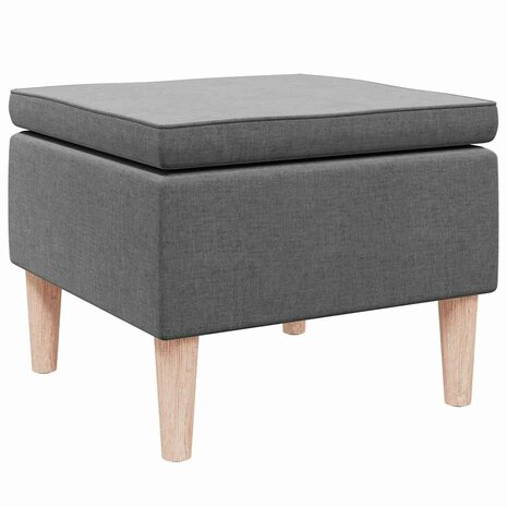 Kruk met houten poten stof donkergrijs 2