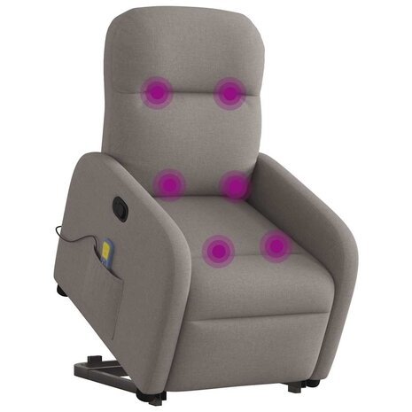 Sta-op-massagestoel verstelbaar stof taupe 3