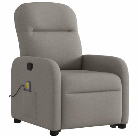 Sta-op-massagestoel verstelbaar stof taupe 4