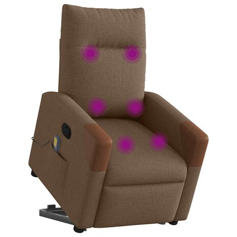 Sta-op-massagestoel verstelbaar stof bruin 3