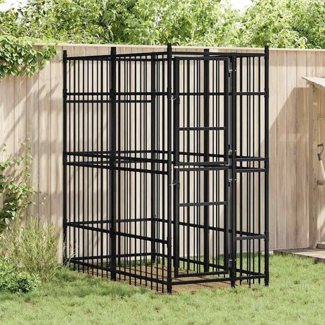 Hondenkennel 1,84 m&sup2; staal 1